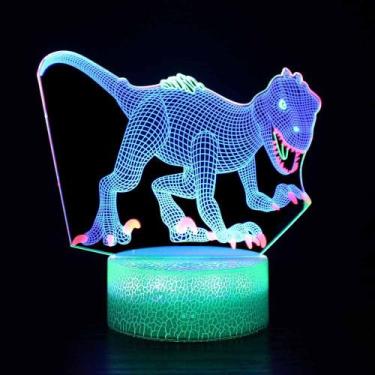 Imagem de Dinossauros LED 3D com luz noturna que mudam de cor para crianças - Yi