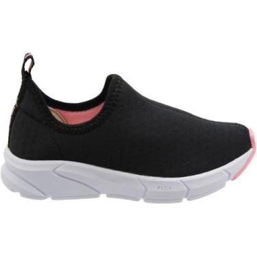 Imagem de Tênis Infantil Kidy Energy Slip On Menina, Preto, Rosa, 26