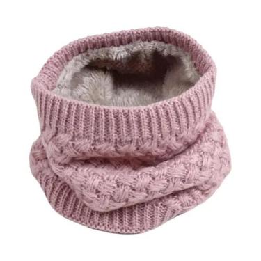 Imagem de Cachecol De Inverno Tricotado Para Mulheres, Quente E Grosso, Cor Sóli
