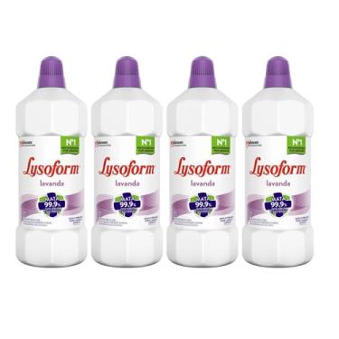Imagem de Lysoform Lavanda, Limpeza Pesada para Toda a Casa, Desinfetante Líquido, Pack 4 Unidades de 1L