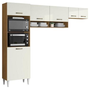 Imagem de Cozinha Compacta 6 Portas 250 Cm Mdp Atenas Armoveis - Atacama Off White
