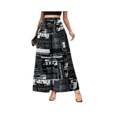 Imagem de Calças Casuais Femininas De Perna Larga Com Estampa Digital 3D, Estilo