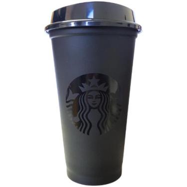 Imagem de Copo Starbucks Plástico Reutilizável Bpa Free Preto - 473