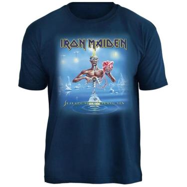 Imagem de Camiseta Stamp de Banda Iron Maiden em Algodão Manga Curta Gola Redonda Oficial-Unissex