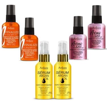 Imagem de Combo Finalizadores Atacado Revenda Anjore 2 Óleo de Argan 45ml 2 Óleo
