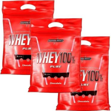 Imagem de Kit 3X Whey 100% Pure - 1800g Refil Chocolate - IntegralMédica-Masculino