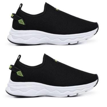 Imagem de Tênis Masculino Treino Academia Casual Confortável Leve Preto e Preto-Masculino