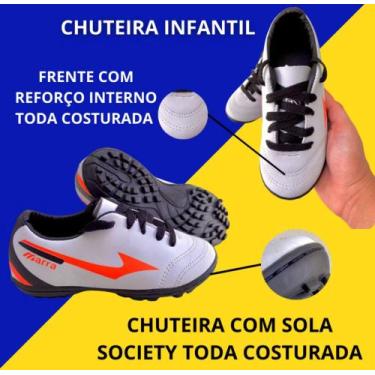 Imagem de Chuteira infantil marra do 24 ao 33, Branco, Laranja society, 32