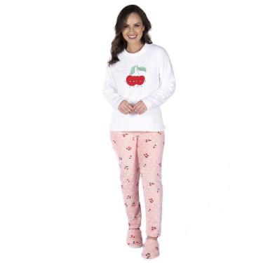 Imagem de Pijama Feminino Inverno Longo Soft Majestosa Fleece Adulto - Victory, 