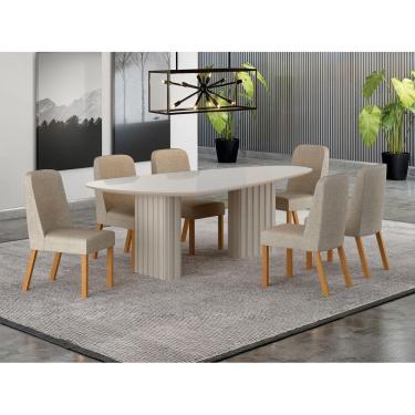 Imagem de Conjunto jantar 6 cadeiras maciça 2x1 vdo Iza  - Arbo Design