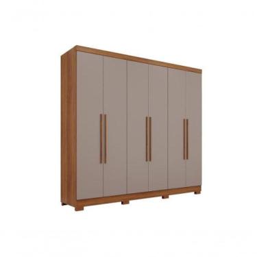 Imagem de Guarda-roupa Coliseu Sem Espelho 6 Portas 4 Gavetas Salleto Cinamomo/o