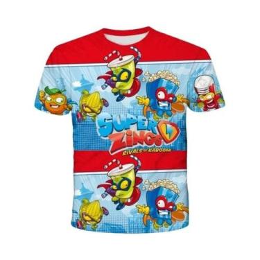 Imagem de Camiseta Infantil De Manga Curta Super Zings Anime Game Streetwear, Ro