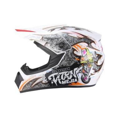 Imagem de Capacete Completo Para Crianças E Jovens Com Óculos De Motocross E Luv