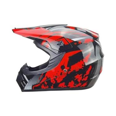 Imagem de Capacete Completo Para Crianças E Jovens Com Óculos De Motocross E Luv