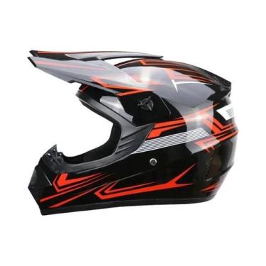 Imagem de Capacete Completo Para Crianças E Jovens Com Óculos De Motocross E Luv