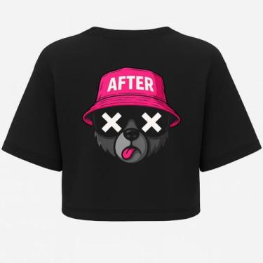 Imagem de Cropped Oversized Preto After Bear - Estampa DTF em Algodão, G
