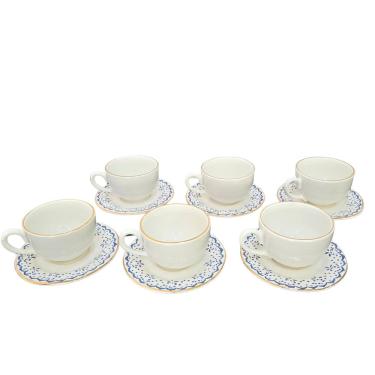 Imagem de CONJUNTO XÍCARAS COM PIRES CHÁ 220ml FIO OURO