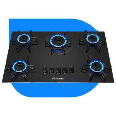 Imagem de Cooktop Mueller 5 Bocas a Gas Preto Bivolt, Bivolt