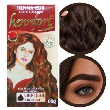 Imagem de Henna HennFort Creme Colorante 60g Vegano Cor:CHOCOLATE, CHOCOLATE