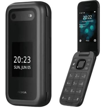 Imagem de Celular Nokia 2660 4G Preto com Flip e Botões Grandes para Idosos