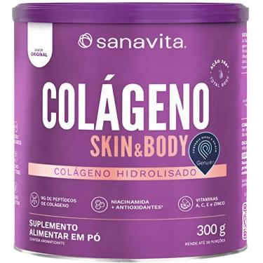 Imagem de Suplemento para pele Colágeno em Pó Hidrolisado Skin Sanavita 300g Peptídeos bioativos-...