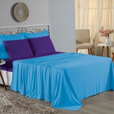 Imagem de Jogo de Cama Casal Nobre 4 Peças Lençol com Elástico de 30cm de Altura