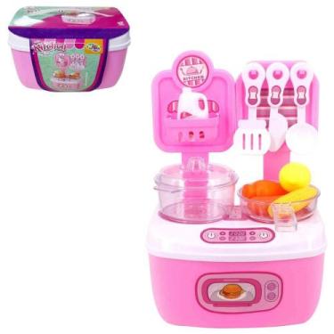 Imagem de Maleta Cozinha Infantil Rosa Menina brinquedo Comidinha - WELLMIX