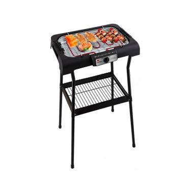 Imagem de Churrasqueira Elétrica com Pedestal Britânia CGB4 Gourmet Preto com Bandeja Coletora 110V