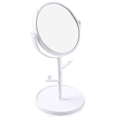 Imagem de Espelho Duplo Com Aumento De Mesa Dobrável Compacto Maquiagem e Pentea