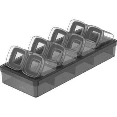 Imagem de Porta Temperos Organizador Hermético 9 Peças Gaveta Clear Ou