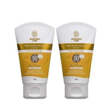 Imagem de Kit 2 Protetor Solar Facial Gel Creme Fps50 UVA/UVB Australian Gold 50