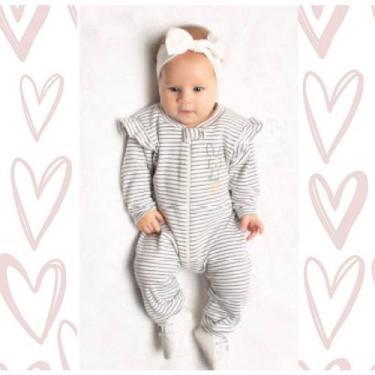 Imagem de Macacão longo masculino e feminino bebê Inverno - Pronta entrega - mar