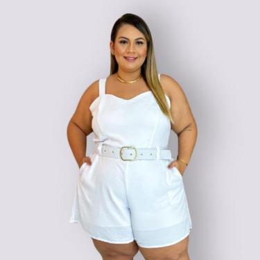 Imagem de Macaquinho PLus Size Feminino XG C Cinto Veste 52 ao 56 0557 - Bellucy