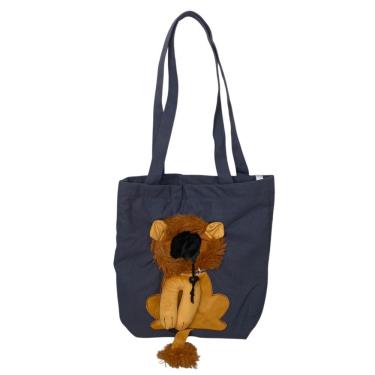 Imagem de Bolsa de Transporte para Pets AB Mídia BSL3905 Cães e Gatos Estampa Leão Náilon Cinza