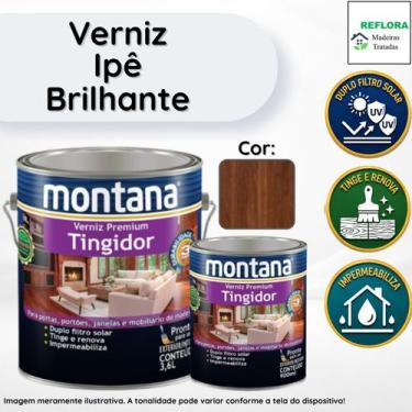 Imagem de Verniz Premium Tingidor Ipê Brilhante 900ml Montana Proteção para Made