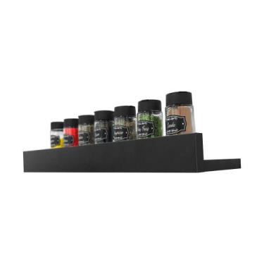 Imagem de Prateleira Porta Temperos 50 x 10cm Preto - Mercado das Prateleiras