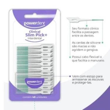 Imagem de Powerdent Escova Interdental Slim Pick 40 Unid. + Estojo Higiene Bucal