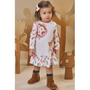 Imagem de Vestido Menina Manga Longa Termoskin Peluciado Infanti, Bege claro, G