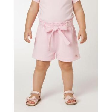 Imagem de Short Moletinho Amarração Infantil Para Menina- ROSA - Kiko e kika, 2,