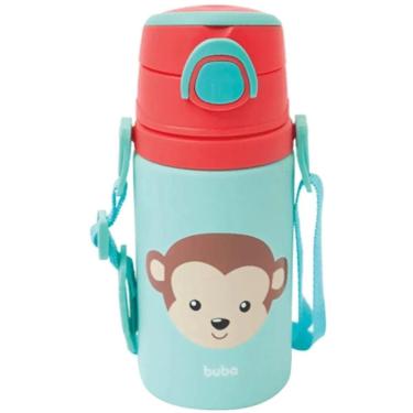 Imagem de Garrafa de Alumínio c/ Canudo Animal Fun Macaco 450ml - buba