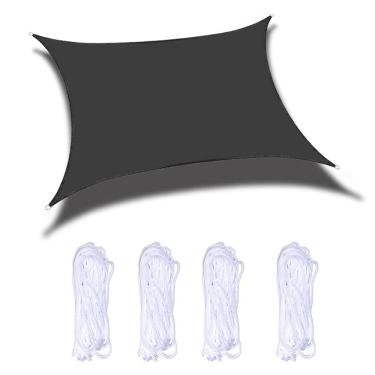 Imagem de Toldo de vela retangular resistente à água e ao ar livre, durável, perfeito para ambientes externos, pátio, jardim, quintal, gramado, piscina, parquinho, varanda, com corda