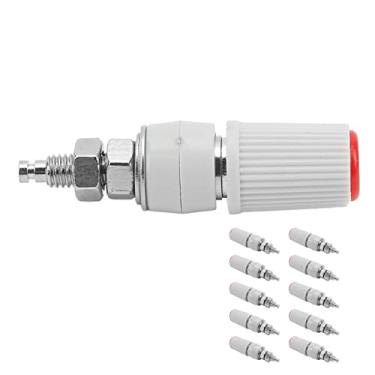 Imagem de Adaptador de conector de banana, conector de rosca fêmea M5 niquelado, soquete de boa condutividade para equipamentos eletrônicos