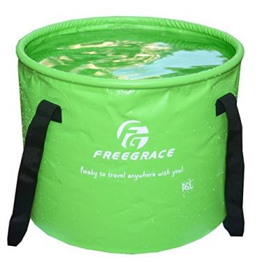 Imagem de Freegrace Balde dobrável premium - Balde dobrável multifuncional - Equipamento perfeito para acampamento, caminhada e viagens (verde, 10L)