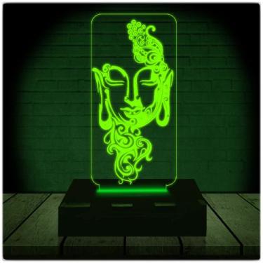 Imagem de Luminária Led Abajur  3D  Buda 2 - Rb Criações