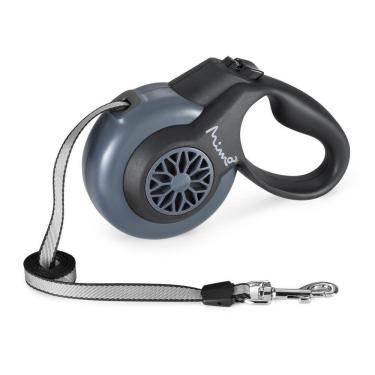 Imagem de Guia Retrátil Mimo Conceito Smart Walk Sistema Abs Emborrachada Fita 5 Metros Até 12kgs (P) - Preto Mimo - PP037