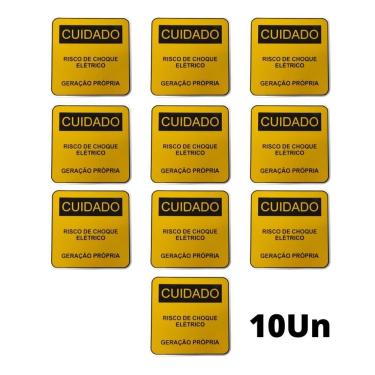 Imagem de Placa Cuidado - Geração Própria  - Padrão CPFL Tam 13x13 CA 10un