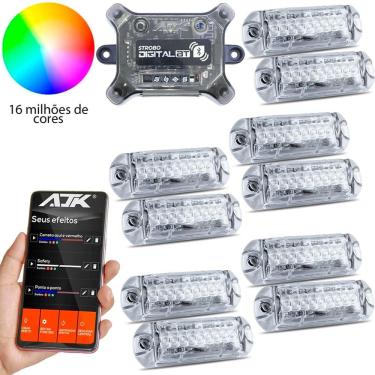 Imagem de Novo Strobo AJK Automotivo Com Bluetooth Carro 10 Faróis Led