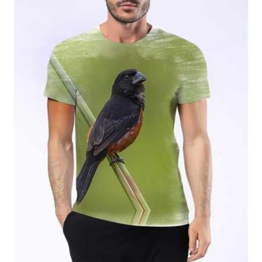 Imagem de Camisa Camiseta Pássaro Curió Canto Castanho Avermelhado 10 - Estilo K