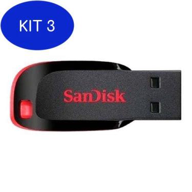 Imagem de Kit 3 Pen Drive 16GB Sandisk