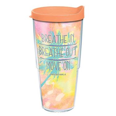 Imagem de Tervis Copo térmico Margaritaville Breathe In And Out feito nos EUA com parede dupla, 680 g, transparente